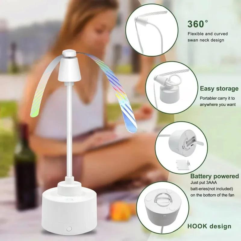 Retractable Mosquito Repeller Fan Outdoor Party Bug Deterrent Portable Fly Killer Camping Garden Pest Control Device Fly Fan