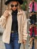 Shimmer Fleece Women's Overcoat Autumn Winter New Long Sleeve Zippered Quilted Coat for Women