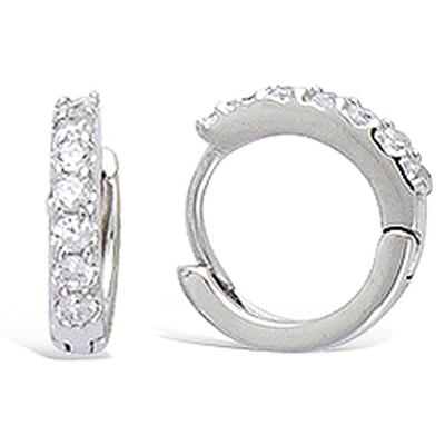 [K7189] - Silver Hoop Earrings 'Déesse' Silver White (rhodium-plated) - 10x2 Mm