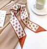 Fashion Printing Silk Hair Scarf for Women Chiffon Long Ribbon Ponytail Ties Headbands