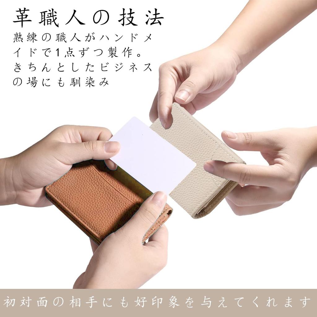 KEKVE Women's Business Card Holder, Unisex, Single-Layer Cowhide Leather, Multi-Function, Slim, Easy Access, Large Capacity (50 Cards), Holds 50