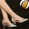 Women Latin Dance Shoes Adult Social Mid-high Heels Soft Sole Square Modern Shoes Dance Sports