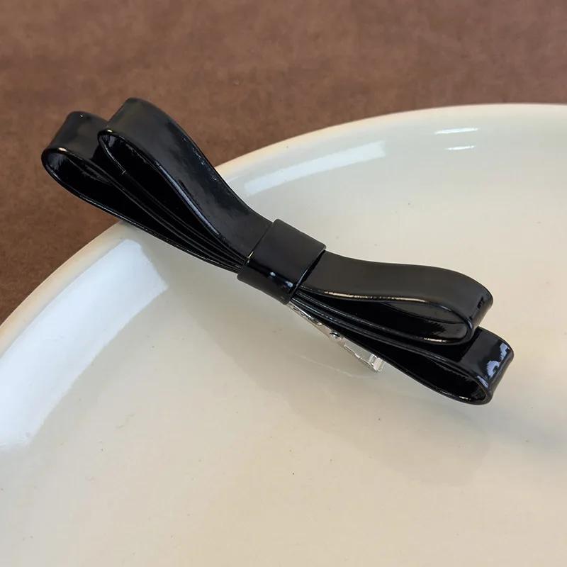 

Ретро Глянцевая Кожа Бант Заколки для Волос Ободок Зажим для Челки для Женщин Девушек Простые Милые Заколки Шпильки Модные Аксессуары для Волос