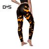 Halloween Pumpkin Leggings Mid-rise Elastic Waistband Skinny Fit Bottoming Pants Girls Cosplay Outfit Tights