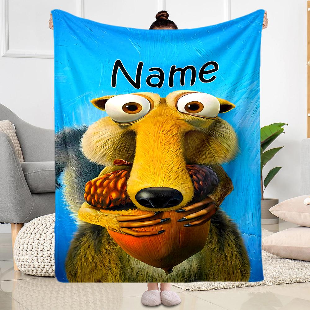 Ice Age Character Blanket Comfortable Great for Chair Couch Office Four Seasons Multipurpose Modern Style Gifts For Family Or Friends