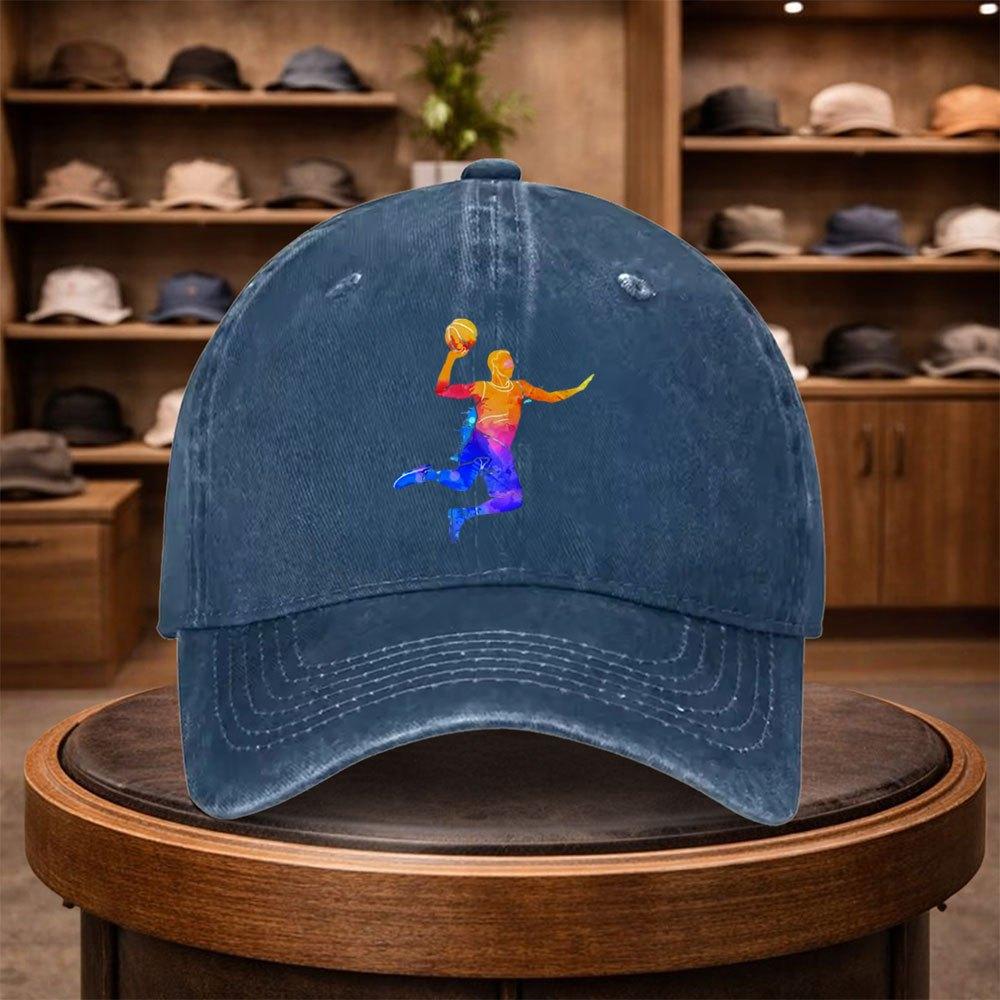 A Basketball Player Printed Baseball Cap Casual Duckbill Hat Stylish Headwear Adjustable Outdoor Cap Suitable for All Seasons