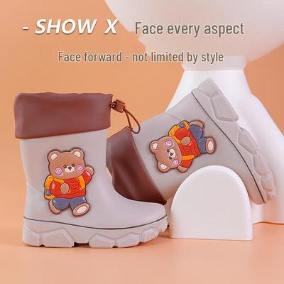 Kids' Waterproof Cartoon Rain Boots - Non-Slip, Wear-Resistant, Soft Sole, Mid-Calf for Boys & Girls