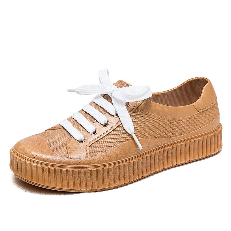 Rain shoes women wear fashionable new short tube candy color waterproof shoes female students non-slip soft-soled nurse little white shoes