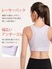 Yvette Sports Firm Mesh Integrated Plus L Light Purple Women's Bra, Non-Slip, Support, Front, Moisture-Wicking, Quick-Drying, Color-Coordinated, Cup,