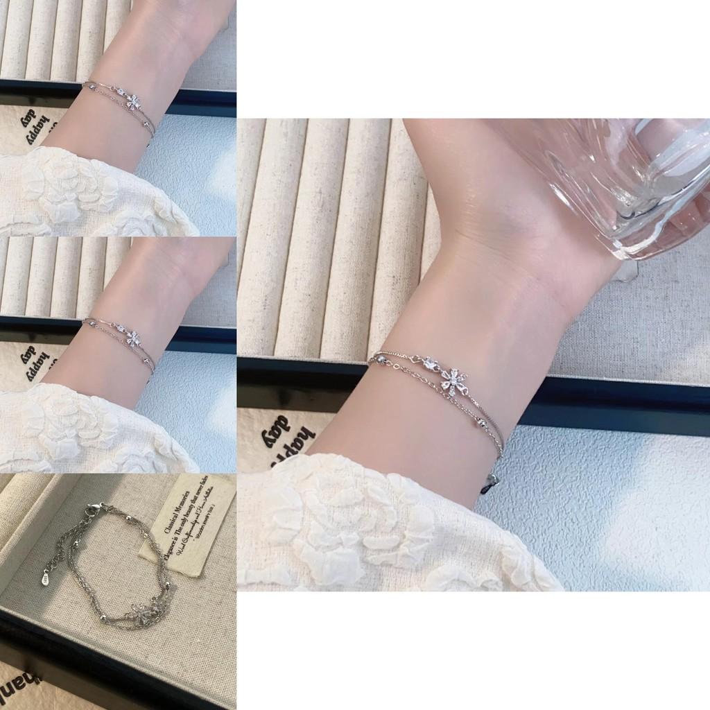 Adorable Chic Floral Two Tier Bracelet For Women Featuring Unique Geometric Design