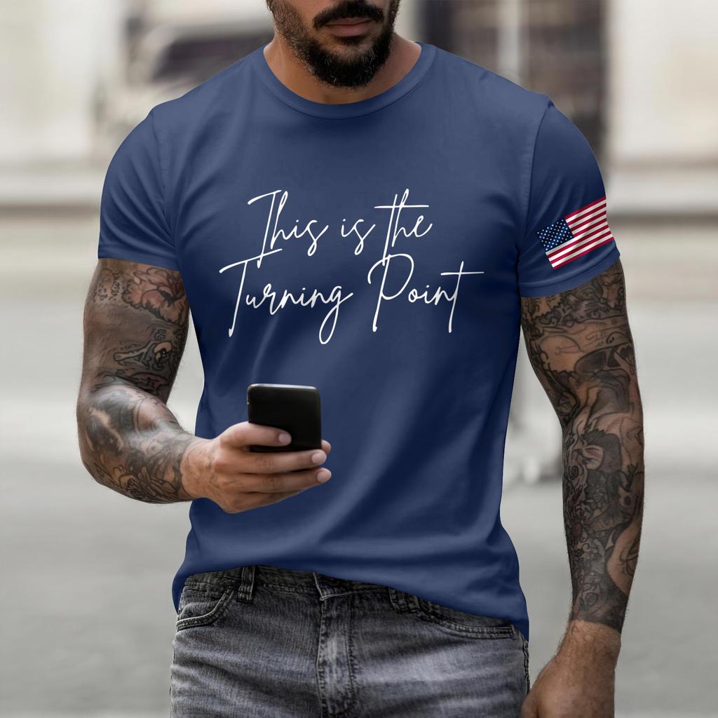 Fashion Round Neck Raglan Short Sleeve Workwear Printed Tops Ladies Summer Tops