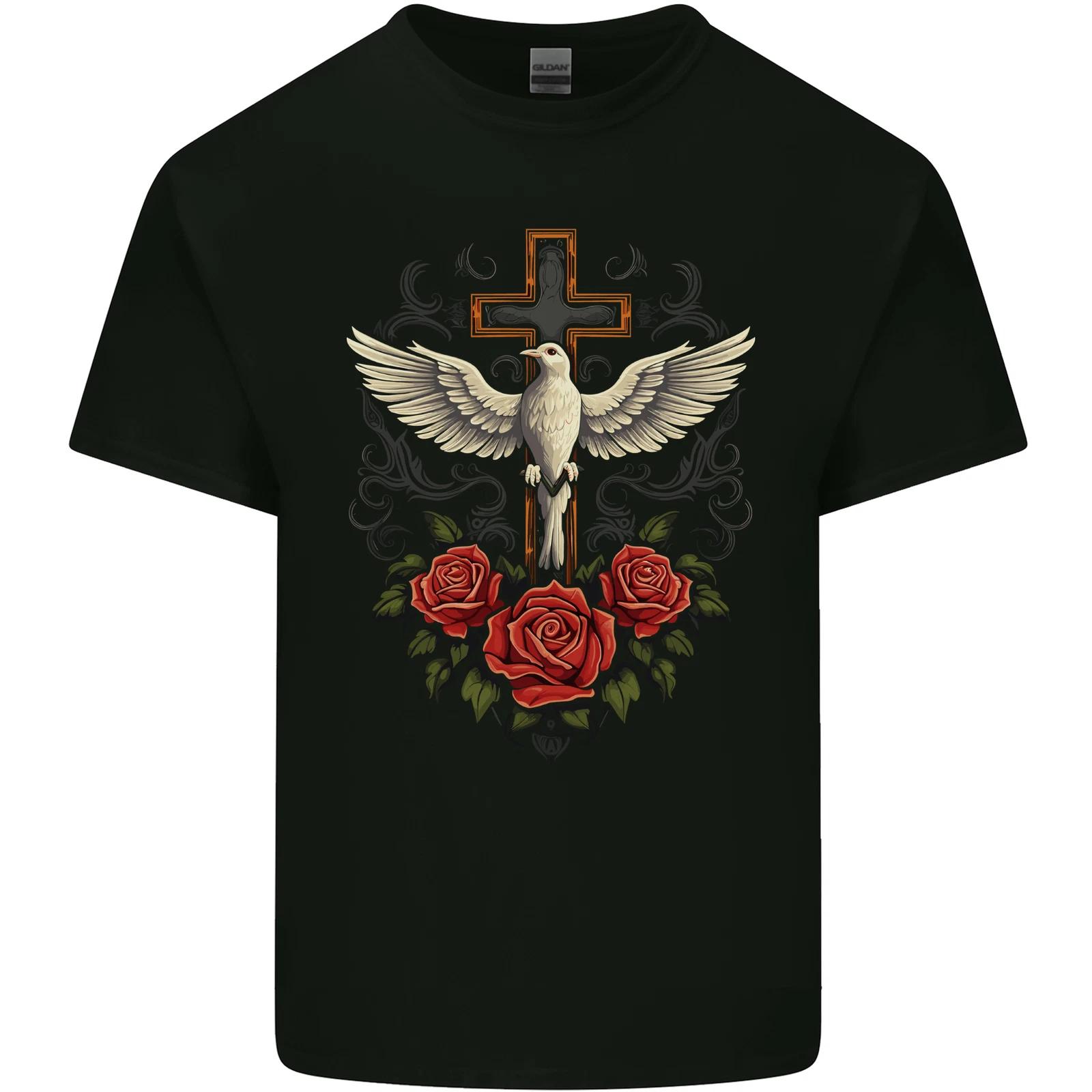 

Dove of Redemption Gothic Cross Flowers Art Goth Kids T-Shirt Childrens M
