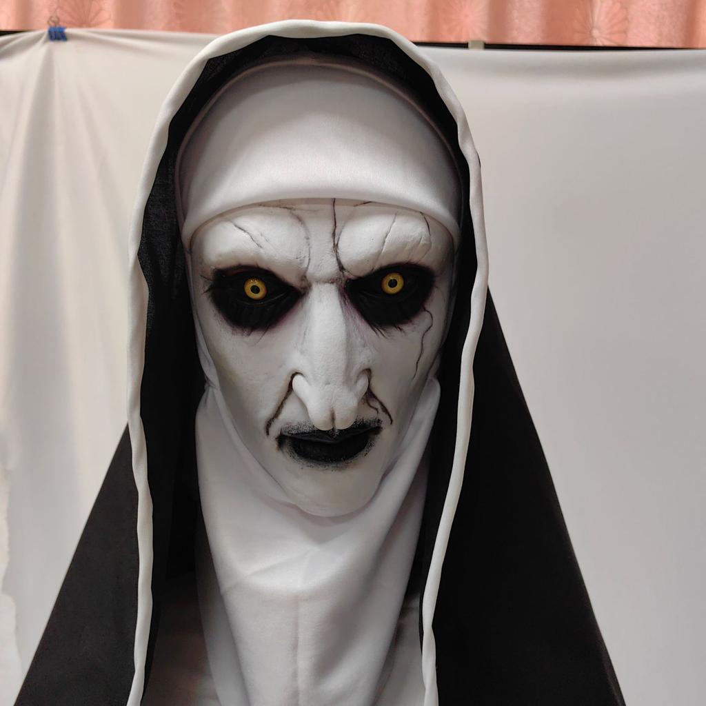 Halloween Horror Haunting2Nun Mask Masquerade Party Scary Props Horror Movie Headgear