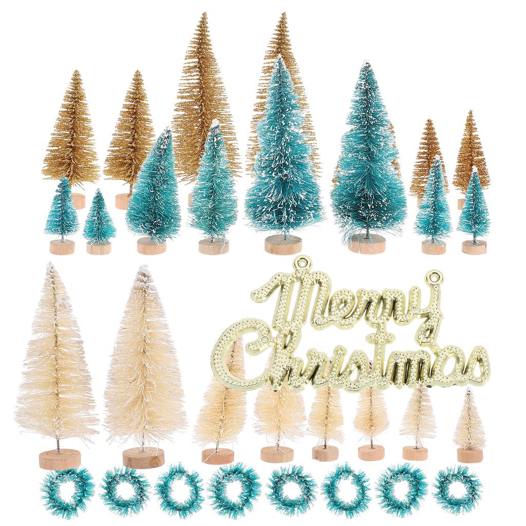 1 set 1 Set Of Mini Christmas Tree Decorations Artificial Tabletop Pine Tree For Home Party Festival Scene Desktop Ornament Xmas