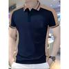 Wood Grain Geometric Short Sleeve Polo Shirt Men's Clothing