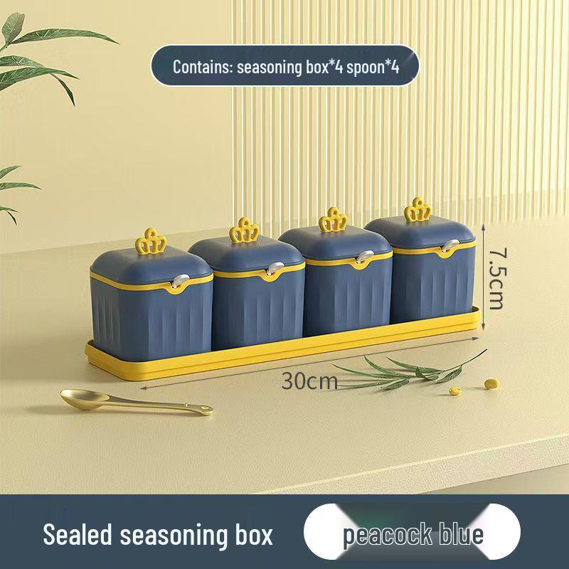 Moisture-Proof Seasoning Box Set: Sealed Spice Jars & Multi-Compartment Storage