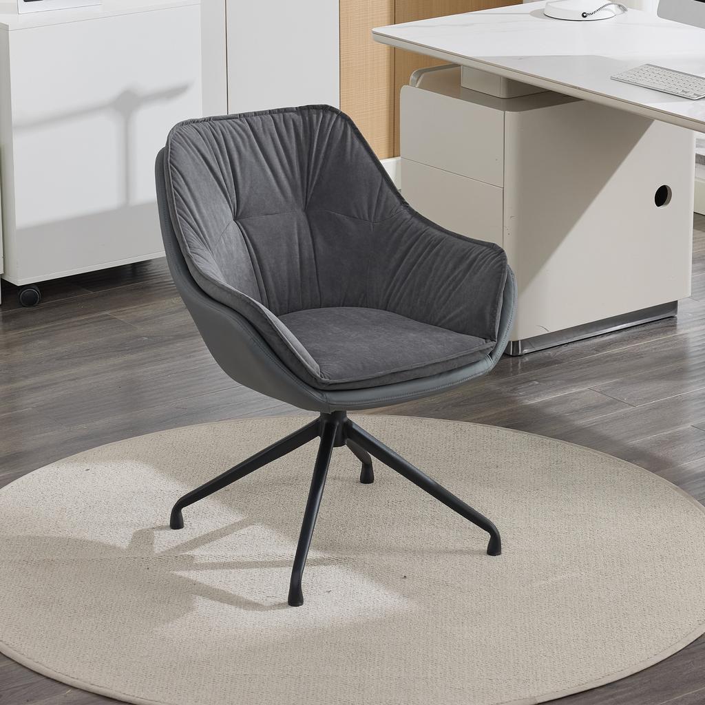 Household Office Chair, Faux Leather Armchair, Deep-Seat Vanity Chair – Ideal for Living Room & Bedroom