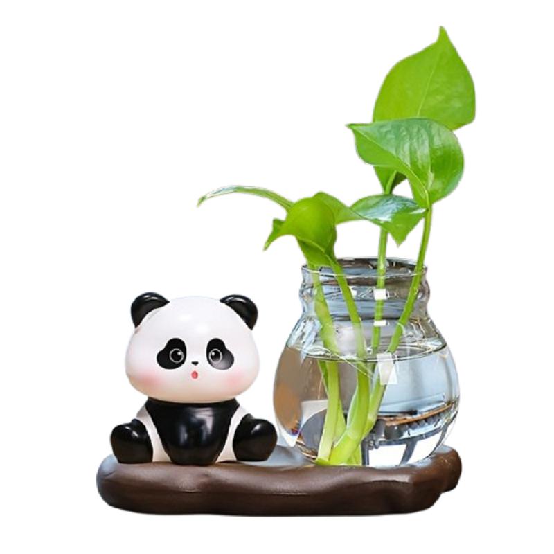 Creative Home Decoration Cartoon Animal Panda Flower Pot for Hydroponic Lovely Living Room Table Oranaments Desk Accessories