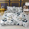 Pflanze Bambus Bettbezug KingQueen Größe Grünes Bambusblatt Zweigmuster Druck Bettwäsche Kollektion Weich 23 Teile Polyester Deckenbezug