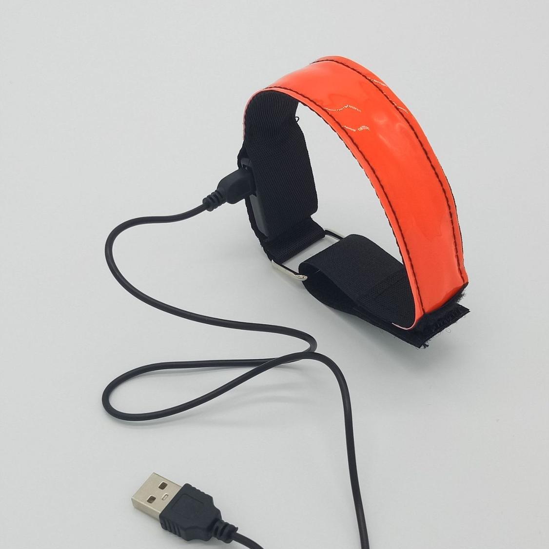 

USB-зарядка, светящиеся игрушки, браслет, креативный браслет, светящиеся спортивные на открытом воздухе, детские светящиеся игрушки оранжевый