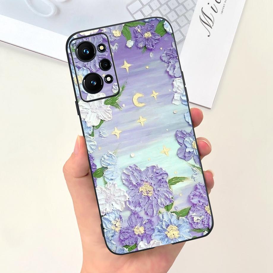 Phone Case For Realme GT Neo2 5G Soft Silicone Coque Funda Cute Cat Moon Night Painting Cover For OPPO Realme GT Neo 2 GTNEO2