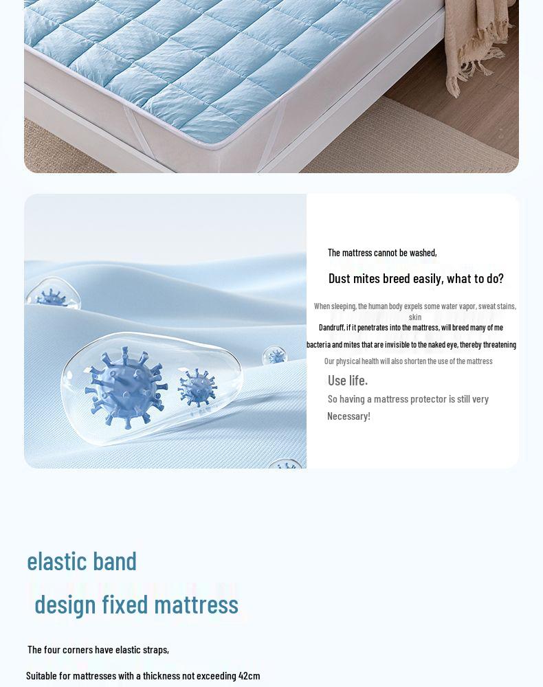 Silk Enjoy PCM Temperature-Controlled Double-Sided Mattress Topper, Machine Washable, 4 Seasons Use, Student Dorm Pad.