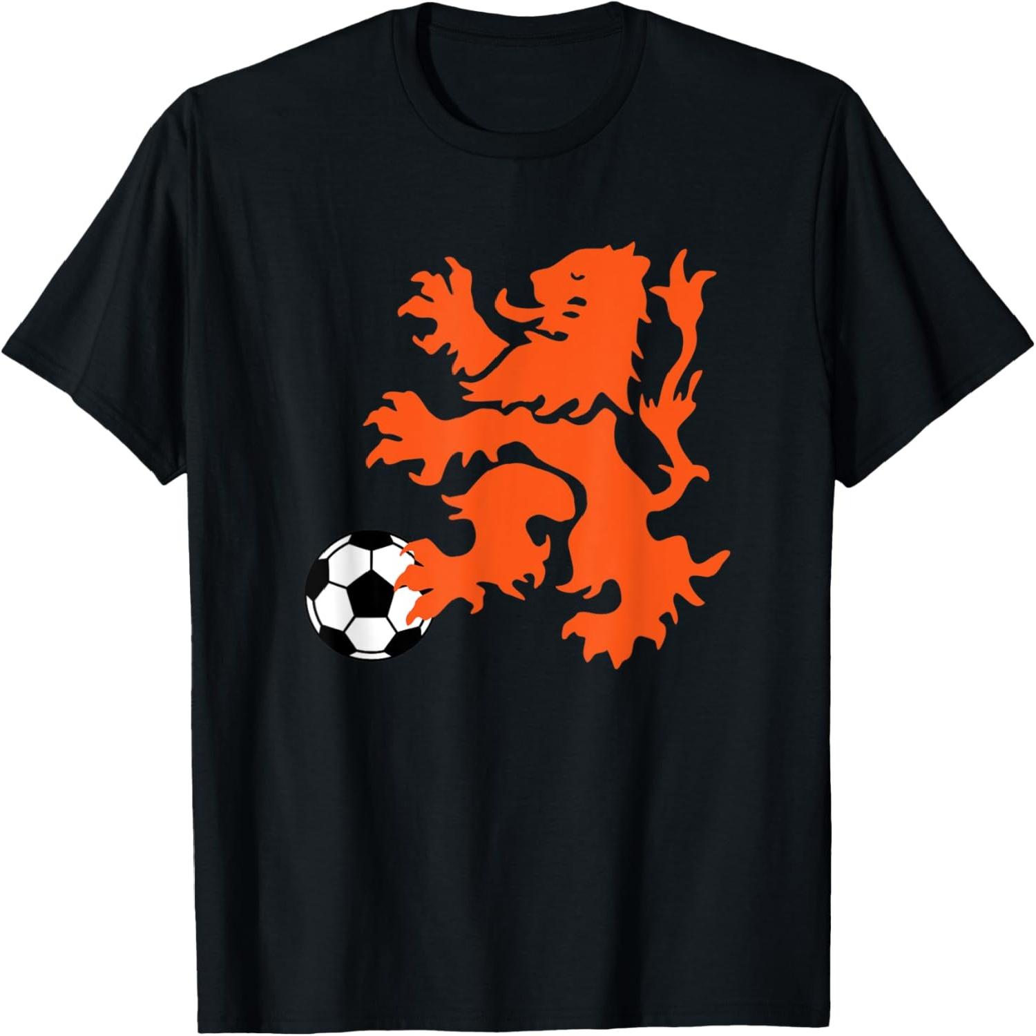 Netherlands Lion Rampant, Soccer Ball T-Shirt S