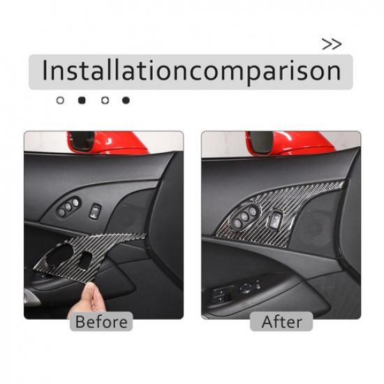Carbon Fiber Interior Door Lock Panel Trim Sticker For Corvette C6 2005-2013 US