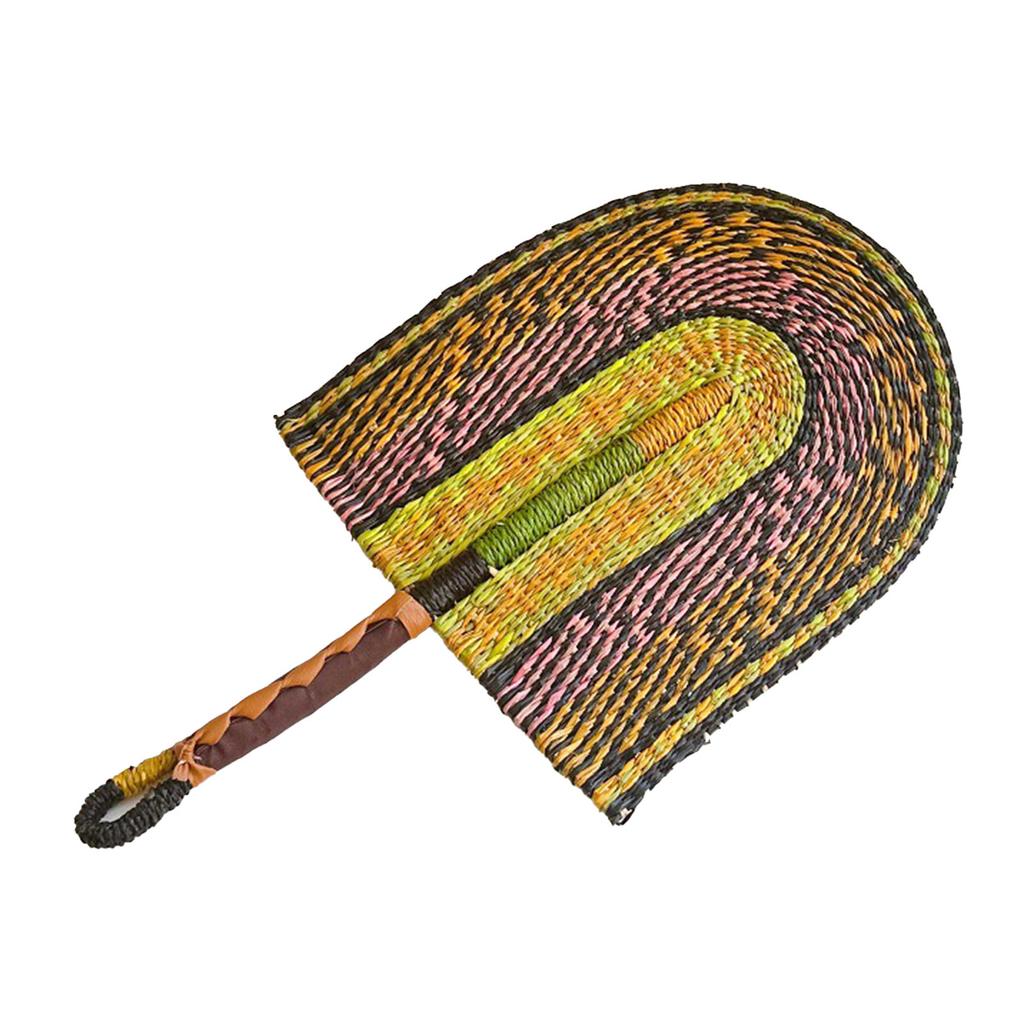 Seaweed Weaving Fan Nordic Hand Woven Africans Elements Fans Portable Sturdy Handheld Straw Fan For Party Wall Decoration