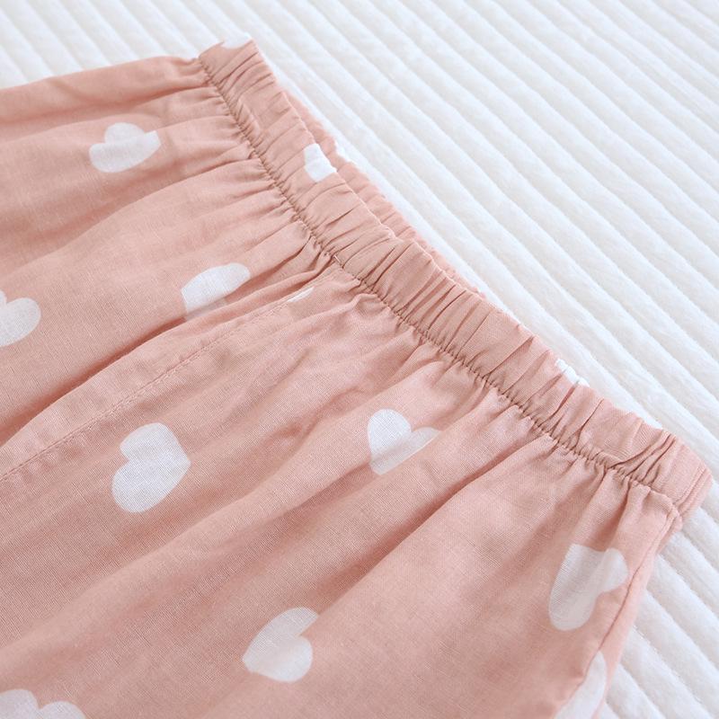 2022 Cotton Gauze Pajama Set with Chest Pads - Summer & Autumn Long Sleeve Women's Homewear