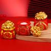 Fortunate Resin Chinese Money Bag Prosperity Figurine for Desk Home Wealth and Fortune Decor