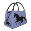 Vintage Horse Riding Insulated Lunch Bags for Outdoor Picnic Equestrian Rider Leakproof Cooler Thermal Bento Box Women