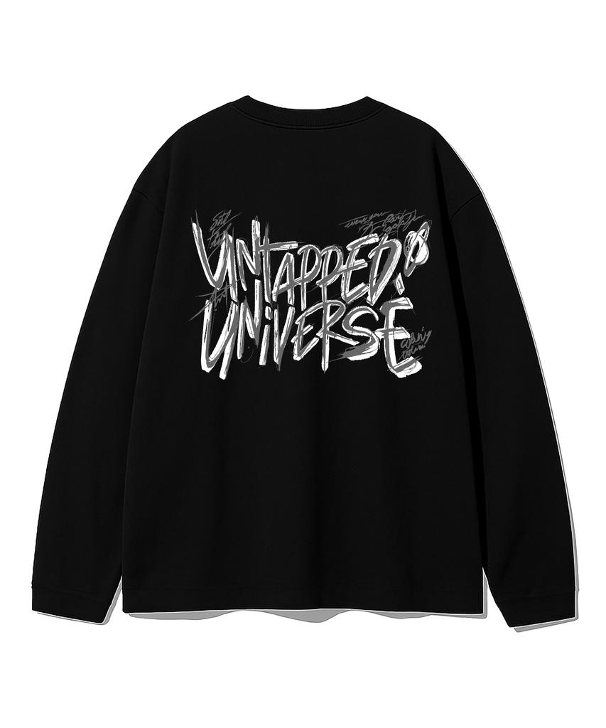 UNTAPPED STUDIO Universe Wild Lettering Oversized Long Sleeve T-Shirt 4 Colors