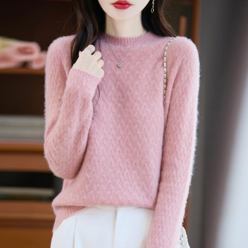 Women's Cashmere Sweater Qinghe Cashmere 30% Cashmere 70% Wool Autumn and Winter Pullover Warm and Fashionable