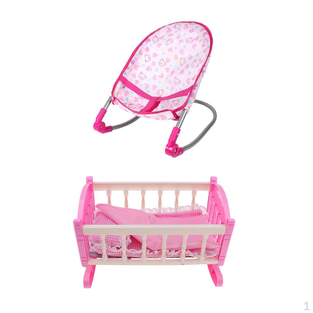 

Колыбель-качалка и шезлонг — куклы включают матрас и постельное белье, детский игровой набор для дома и улицы