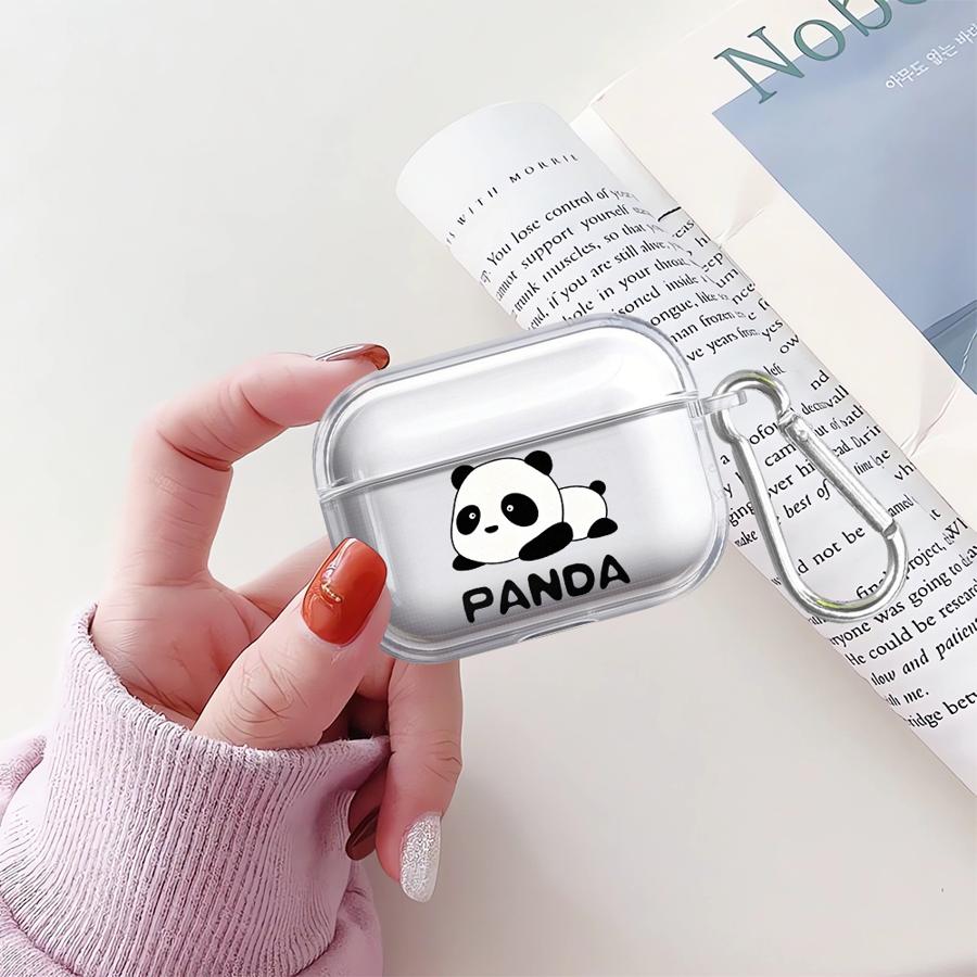 Cartoon-Panda Klare Kopfhörerhüllen Abdeckung für Airpods Pro2 3 1 4 2 Pro3 Pro