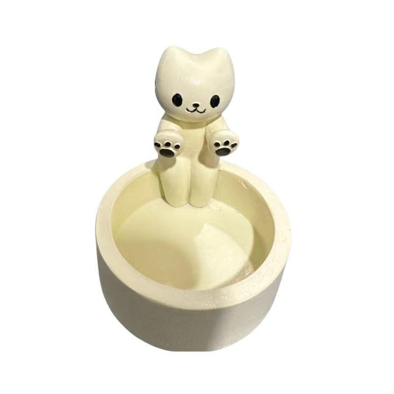 Cute Kitten Candle Holder Warming Paws Cartoon Candle Holder Funny Creative Lovely Scented Heat Resistant Crafts Home Decoration
