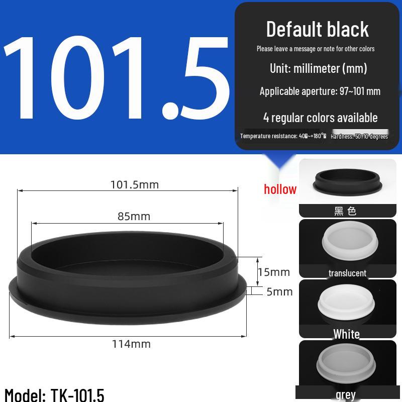 Black High-Temperature Resistant T-Shaped Silicone Stopper - Round Hole Rubber Gasket & Shock-Absorbing Blind Plug