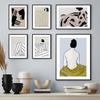 Stripe T-shirt Woman Thick Thighs Big Girl Wall Art Print Canvas Painting Nordic Poster Abstract Pictures For Living Room Decor