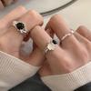 Korean Style Unique Design Color Contrast Cat Eye Stone Ring For Women Fashionable Luxury Feel 2024 New Arrival