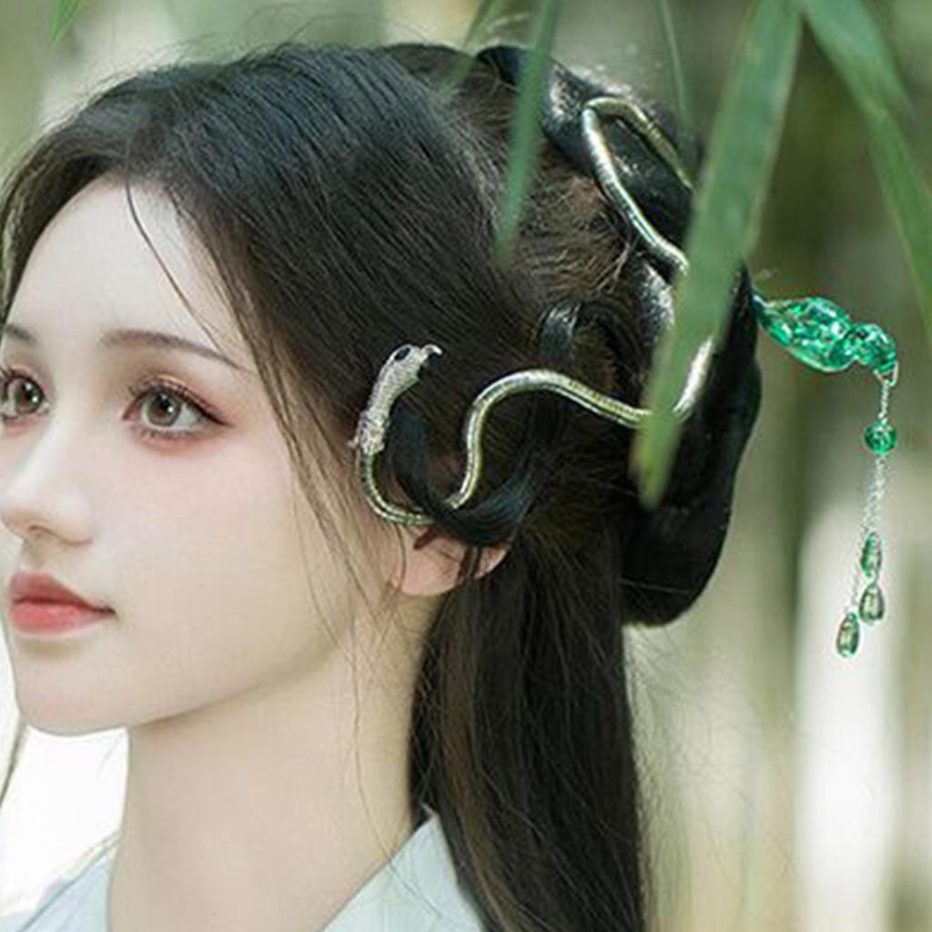 Tassels Hairpin for Women Vintage Dangling Hair Stick Combs and Sticks Nonslip Acrylic Hair Pin for Traditional Costume
