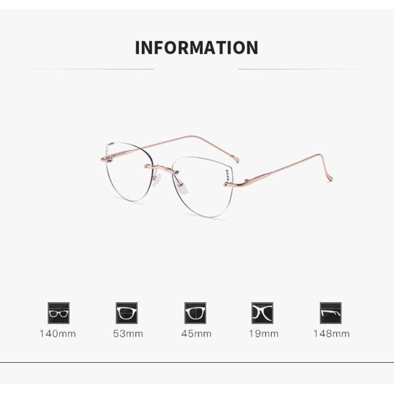 High Quality Frameless Pochromic Myopia Glasses All Titanium Ultra Light Cat Eye Anti Blue Light Glasses Diopter To -4.0