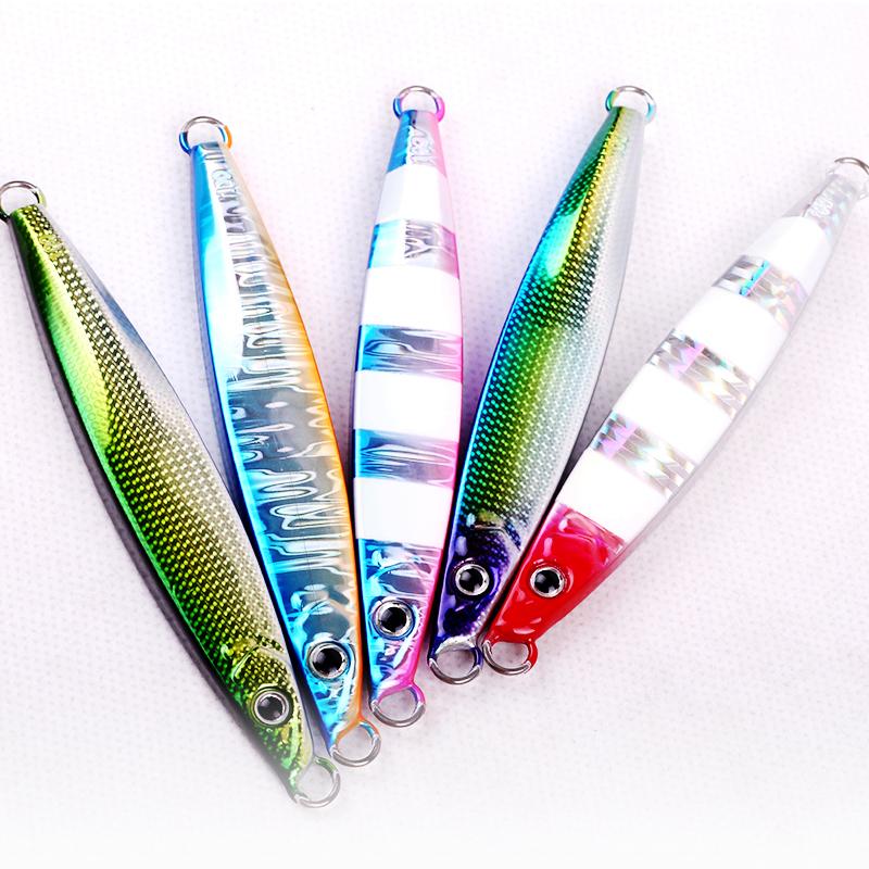 80g/100g/150g/200g/250g Luminous Vertical Trolling Boat Fishing Metal Jigs Lure Slow Jigging Lure Bait