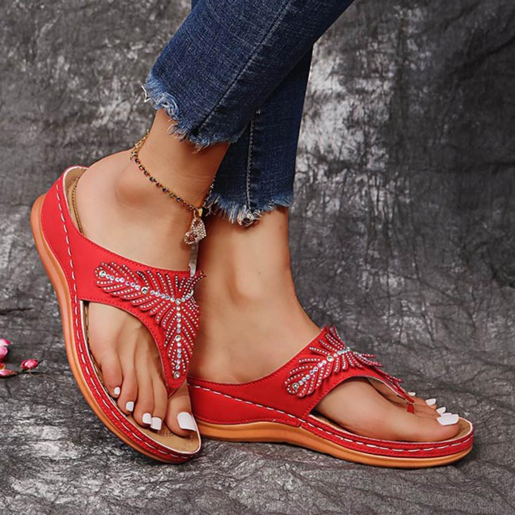 Women Flat Casual Beach Sandals Summer Ladies Flip Flops Wedge Heel Slippers Sandals Casual Flip Zapatos Mujer 2026 Tendencia