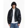 Blaexit Winter Retro Short Padded Leather Jacket Men's Thickened Boxy Short Wide Flight Jacket Cotton Coat
