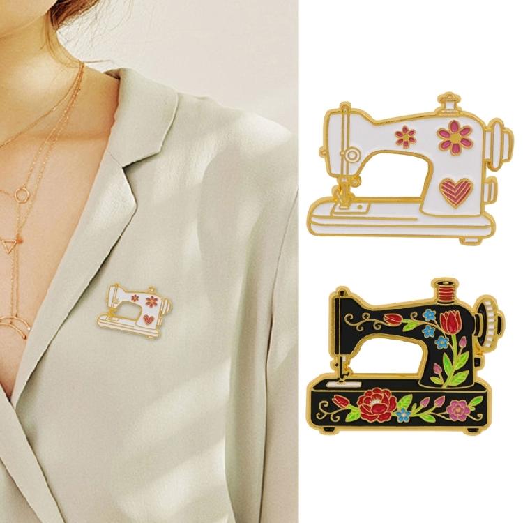 Cartoon Naaimachine Broche Zinklegering Constructie Mode Decoratie Accessoire voor Veilige Bevestiging