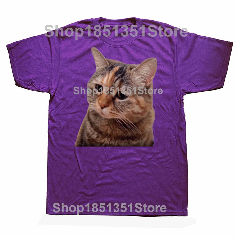 

Cute Sad Mewing Cat Tshirt Funny Cats Talking Meme Trend Y2k Couples Gift Tshirt Casual 100 Cotton Unisex Tee Tops EU Size 4XL