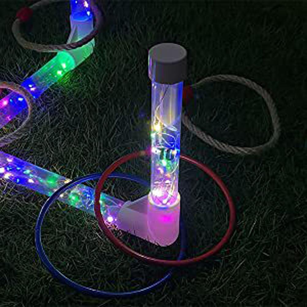 Ringwurfspiel für Kinder LED Ringwurfspiel Leuchtet im Dunkeln Outdoor Hofspiele mit Wurfringen & Tragetasche für Familienfeiern