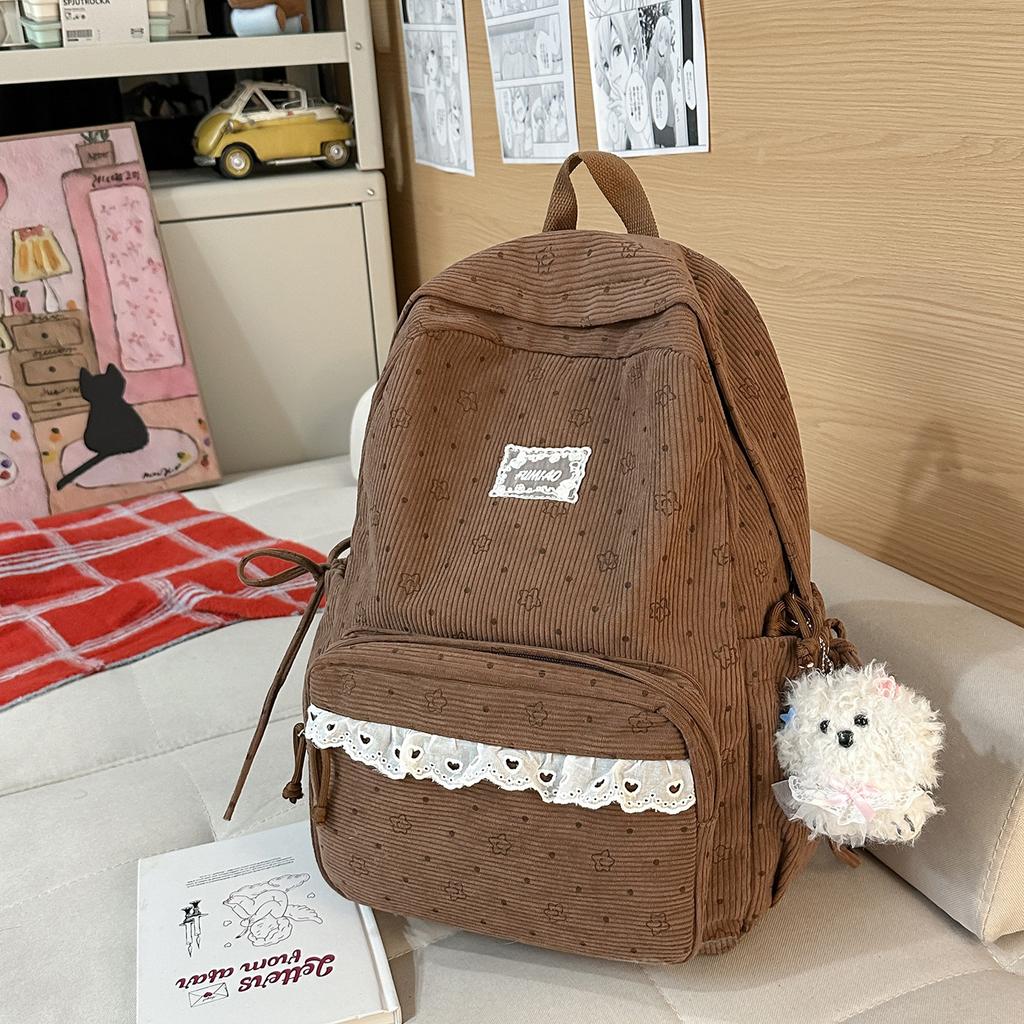 Schoolbag New Backpack Female Korean Version Ins Literary Small Fresh Wind Junior High School Student Backpack Large Capacity Casual Backpack