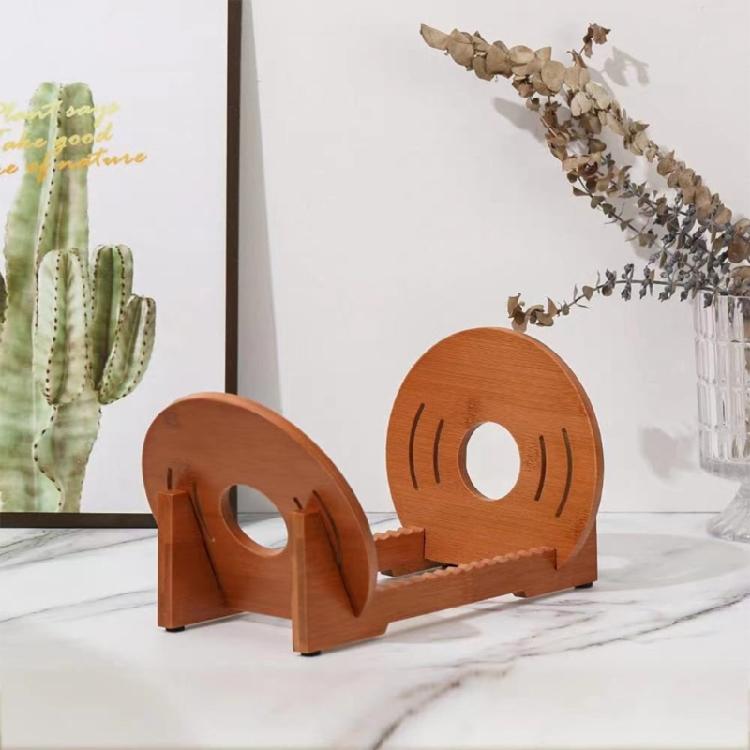 Arch Back Storage Shelf Natural Wood Display Stand Can Holds 50 Albums Protects Against Warping Damage